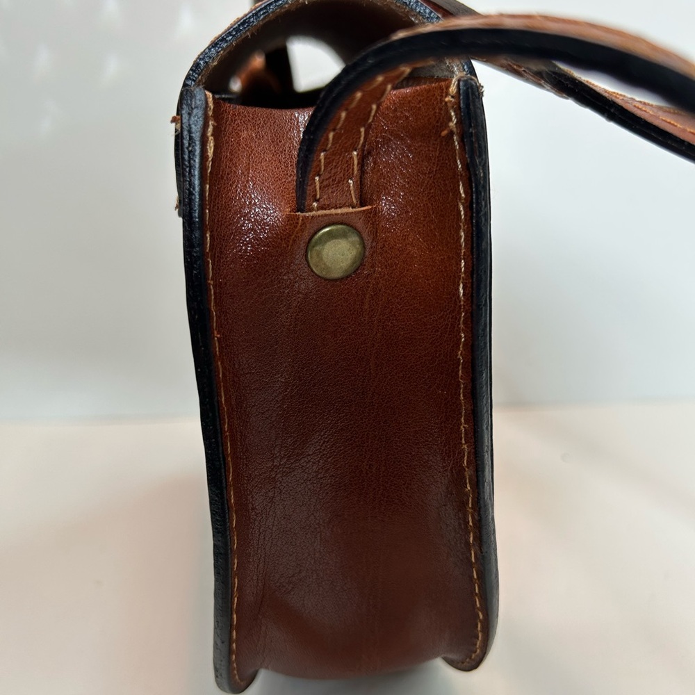 Vera Pelle Small Brown Leather Crossbody Bag Italy - Picture 10 of 12